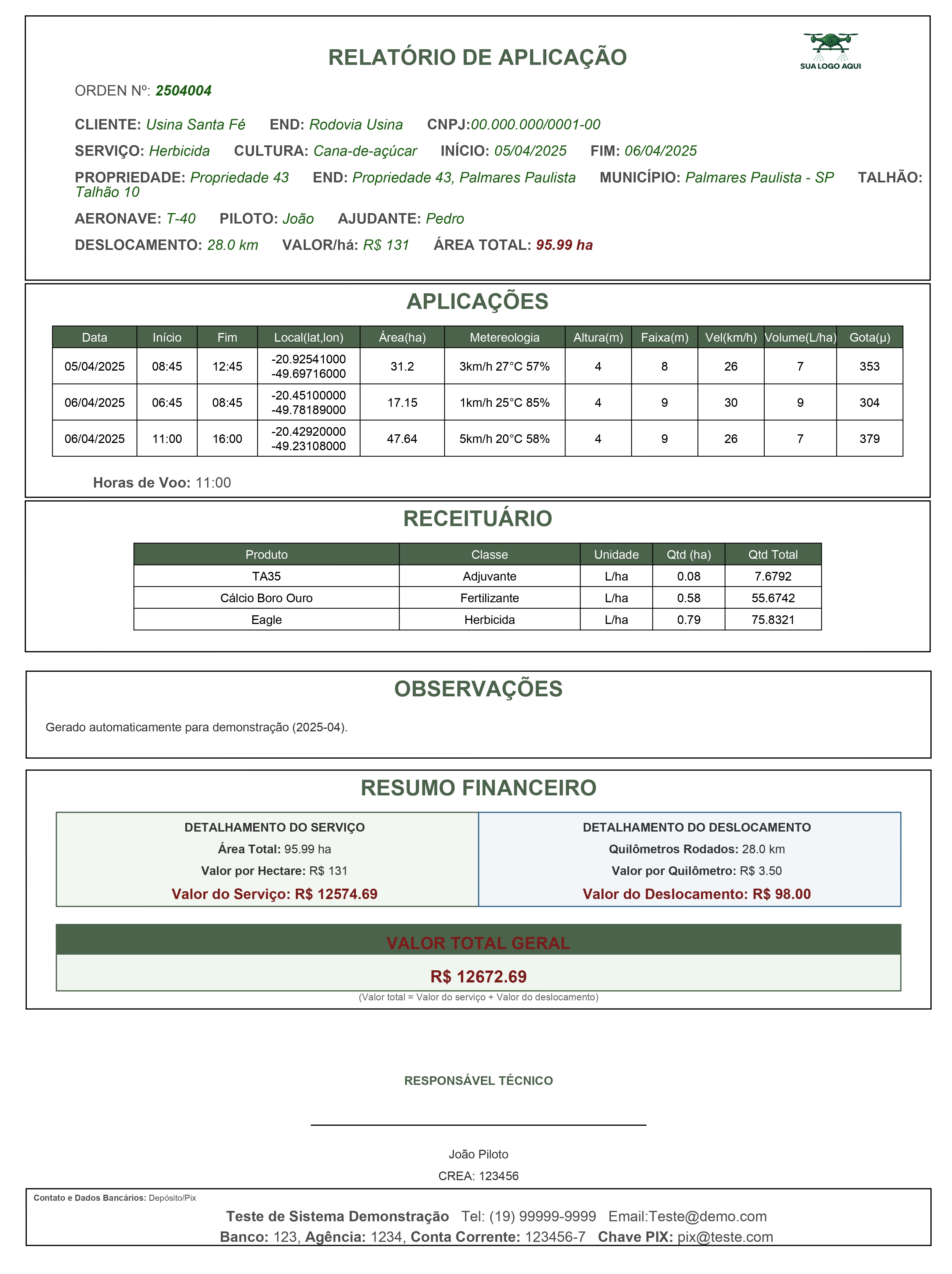 Conformidade MAPA com DroneGestor